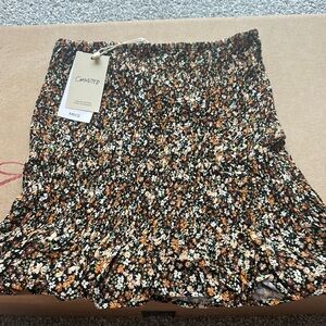 Mango Floral Black and Orange Skirt